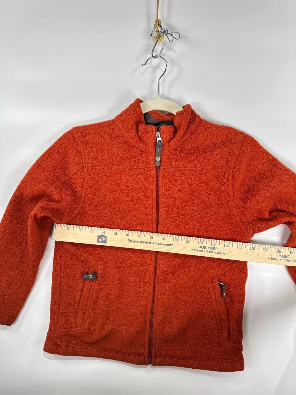 REI Co-op Full Zip Fleece Jacket Mock Neck Rust Orange Size S
